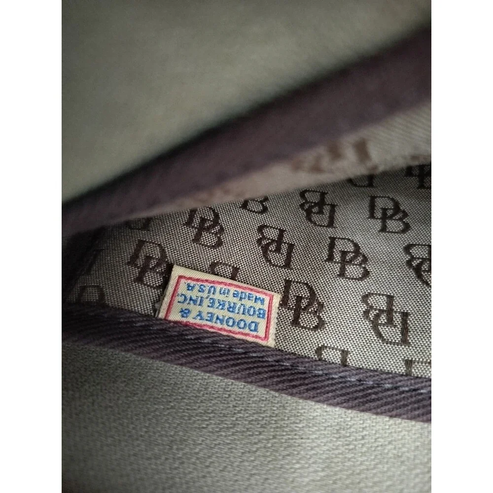 Dooney & And Bourke Tulip Tassel Signature Monogram Canvas Logo Tote Bag Tan